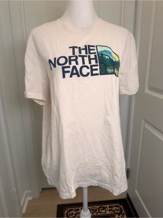 The North Face Other - The North Face Men’s Cream Tee with Navy Logo and Scenic Graphic